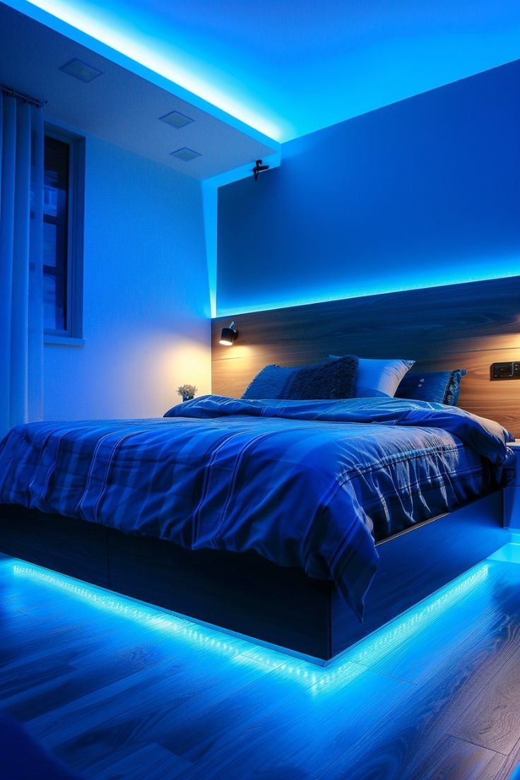 blue-bedroom led strip light