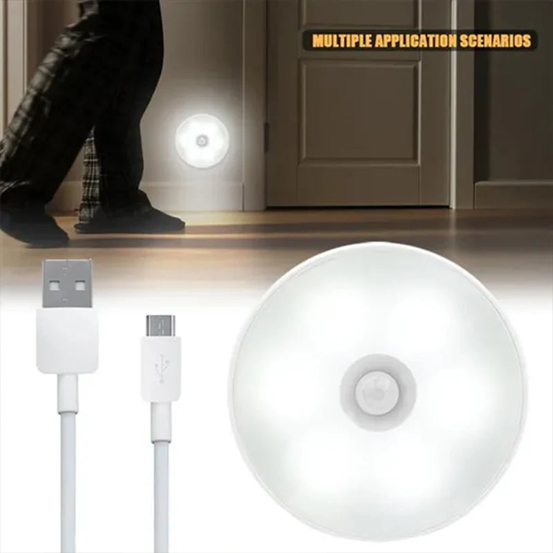 white light-motion sensor light-led-USB charge- corridors- foot sensor-front angle