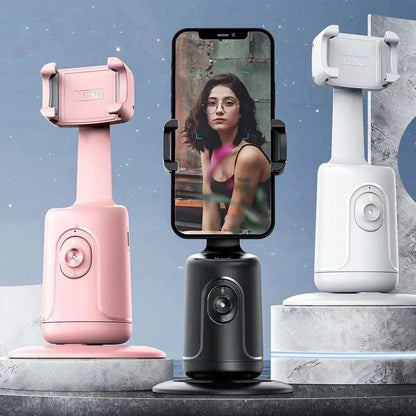 pink-black-white-front side-phone-Ai selfie stick-three