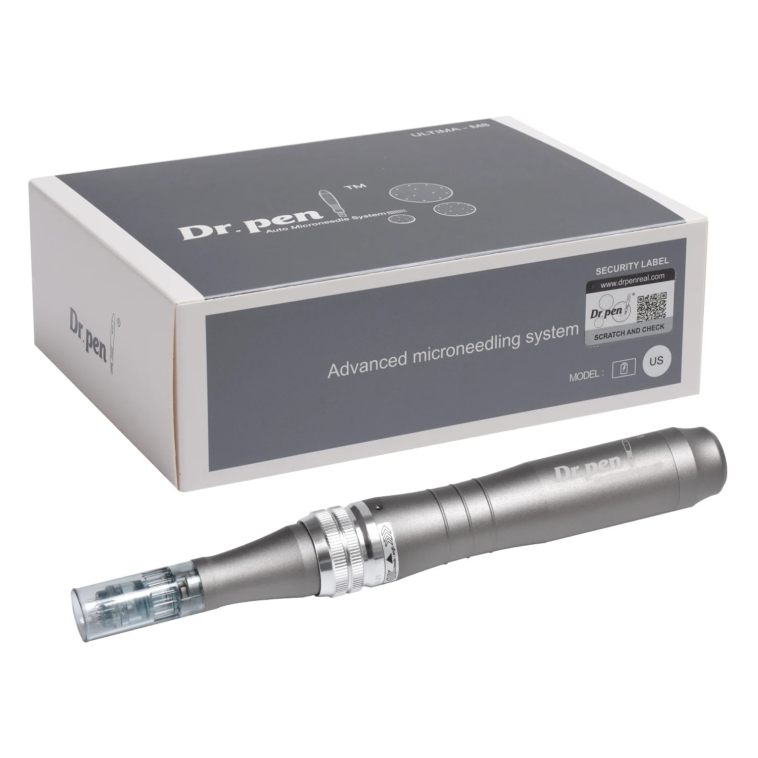 grey-Dr pen-box-front side angle-microneedling