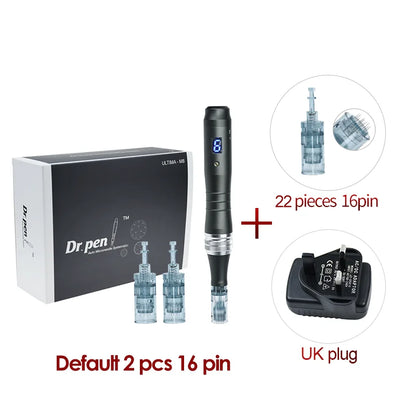 dr pen-uk plug-16 pin-22pieces-black-microneedling