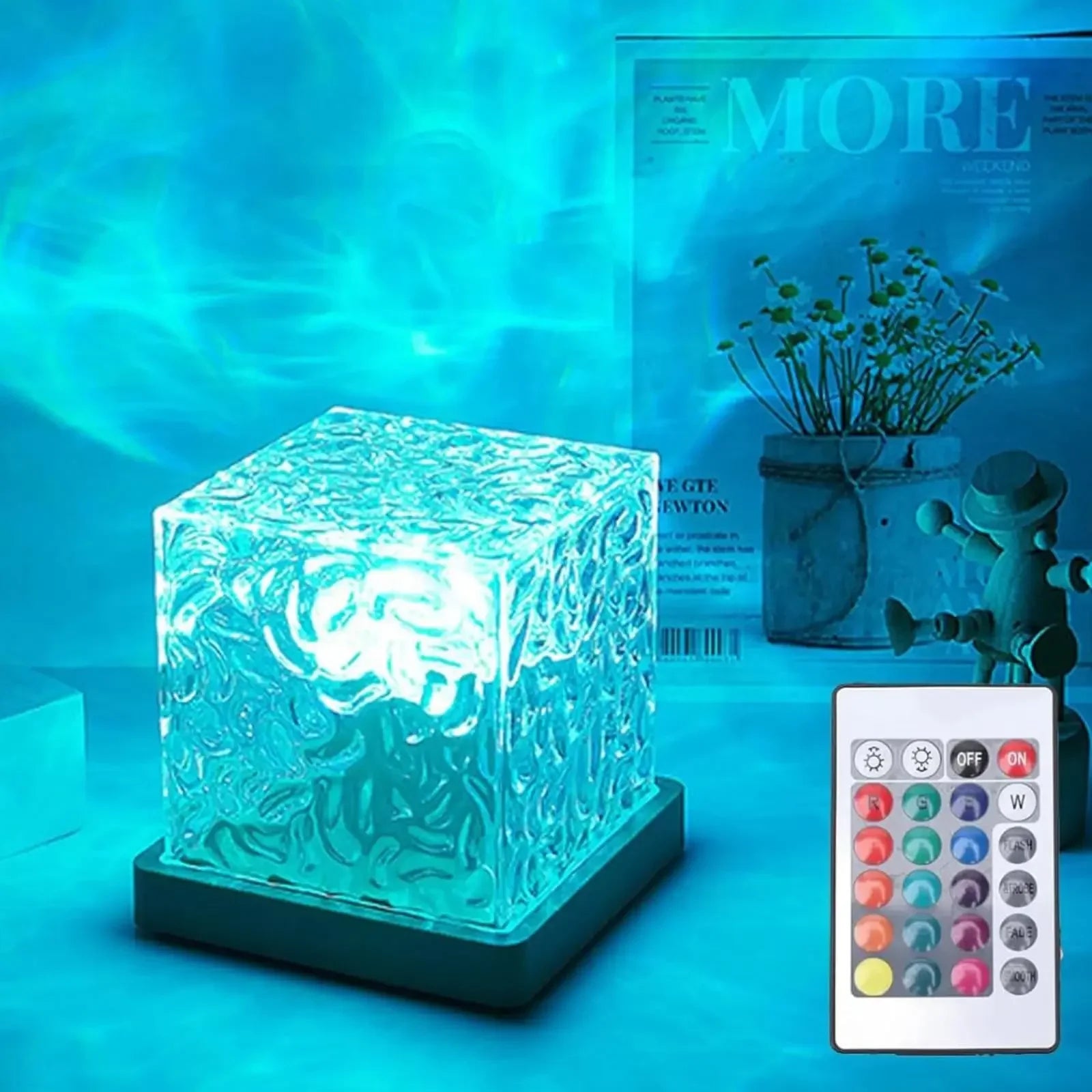 blue-control-light-ocean wave glow lamp- front angle-illumination