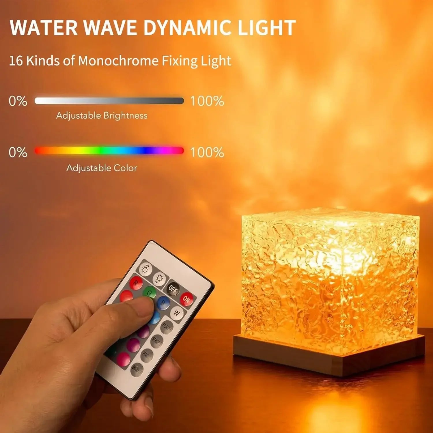 orange-ocean wave glow lamp-control-light-adjustable colour-front angle