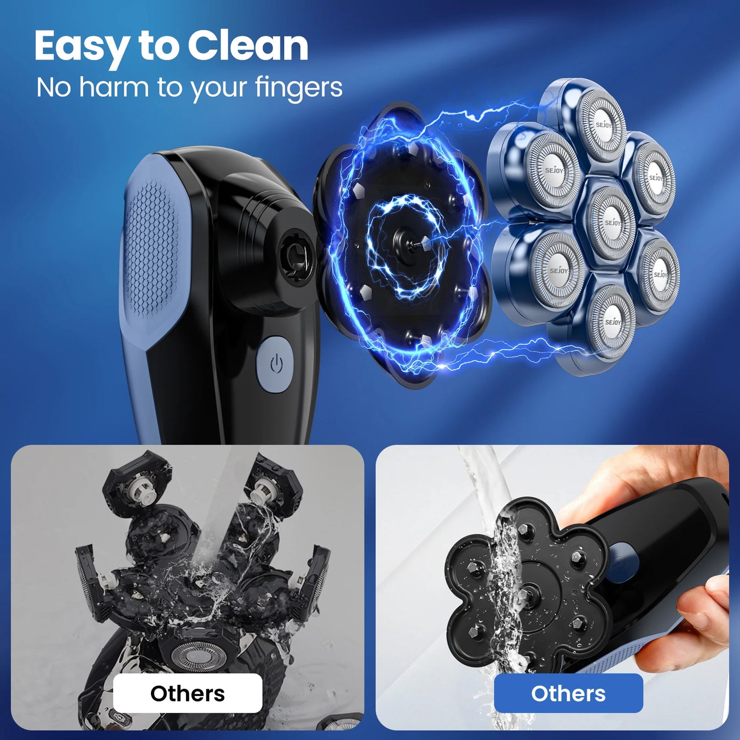 blue-comparison- waterproof- detachable-functions-safeguarded-electric shaver