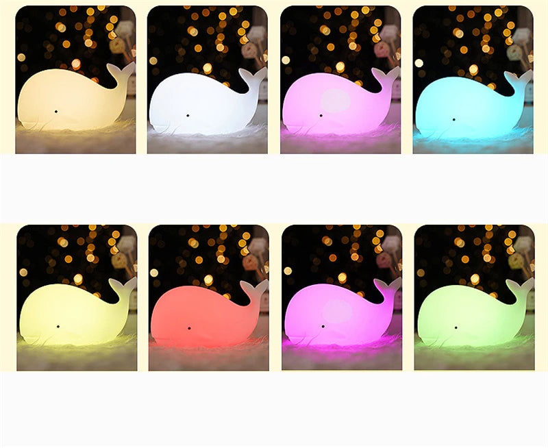 warm white pink blue yellow red purple green light-collection-whale night light-relaxation-side angle-led