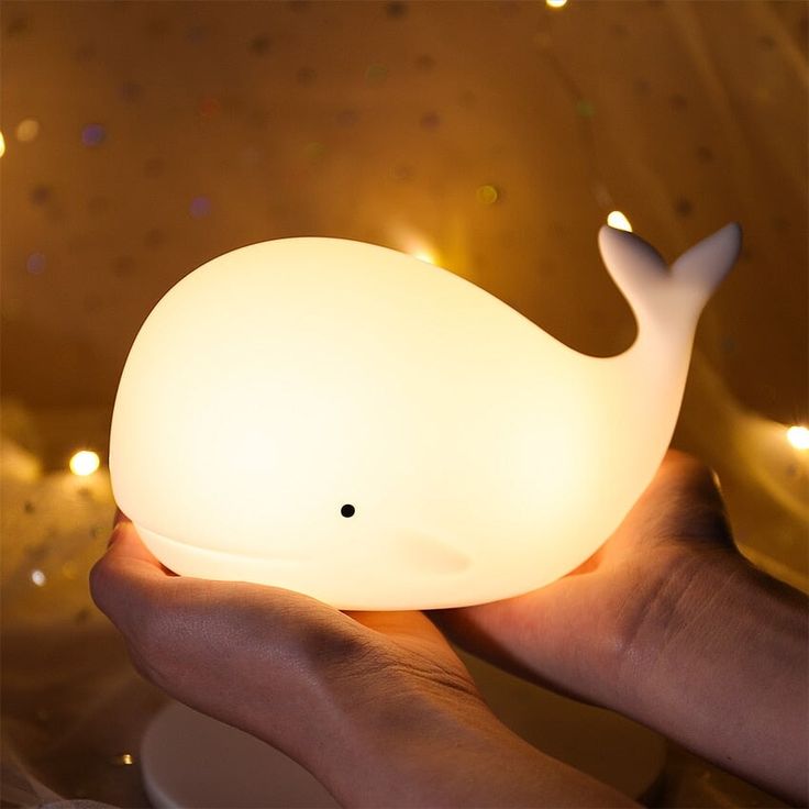 yellow- whale night light-led-smiling-illuminating light